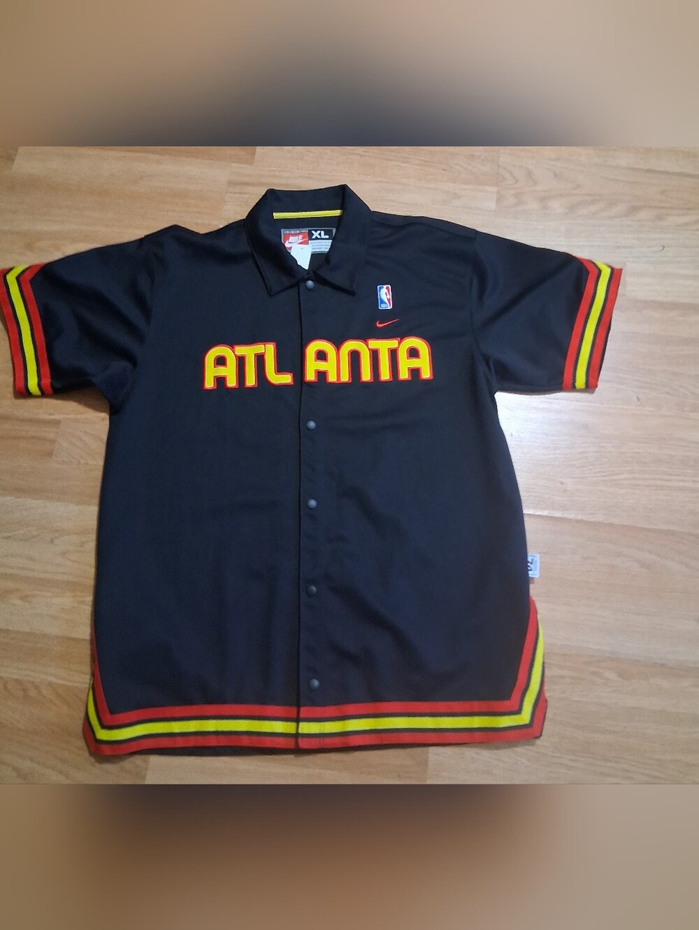Nike Black ATLANTA Button-Up Basketball Jersey Shirt
